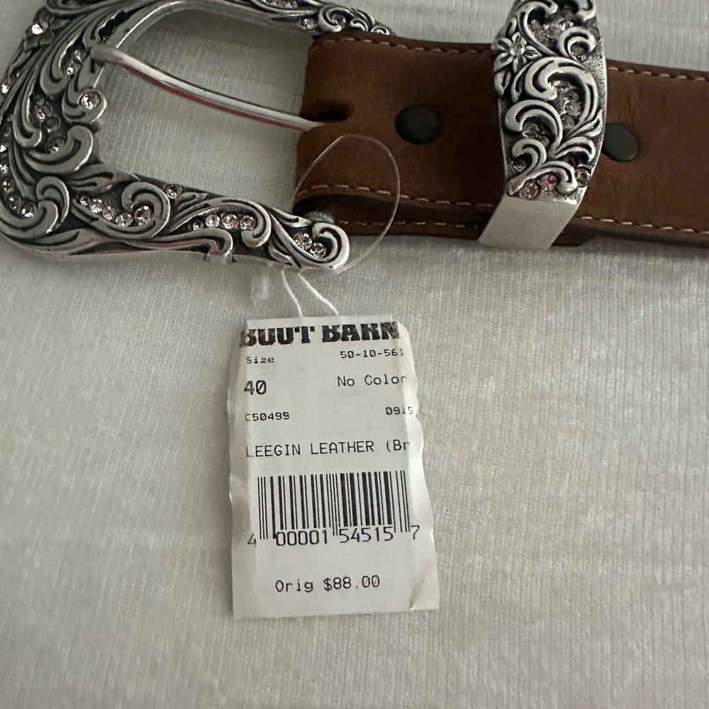 Leegin Leather Brown Belt with Silver Buckle